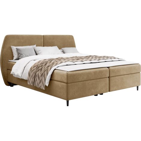 Cama continental Stonecrest 110, Wave 04, Continental, Doble, 160x200, Tapiz, Somieres, 190x207x107cm