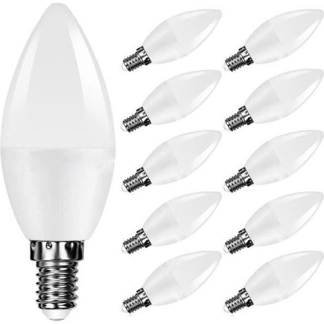 Lot 10 Ampoule LED Plastique 5 W E14 6500K Blanc froid Equivalent = 40w-Ywey (1/4)