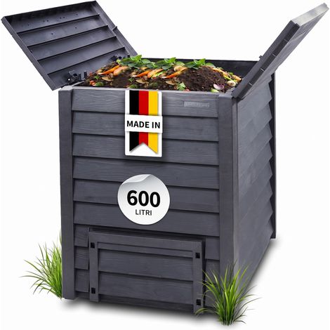 GARANTIA THERMO-WOOD compostiera 600 litri antracite-marrone