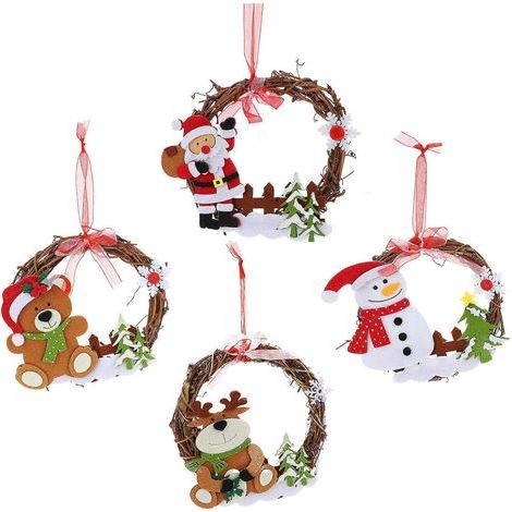 Set mit 8 runden Weihnachtsbaumkugeln aus Rattan, ideal zum Dekorieren von Zuhause, Partys und Hochzeiten. Verschiedene Farben. (1/5)