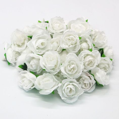 50 PCS Roses artificiels en soie pour mariage - Bouquets, décorations florales réutilisables pour cérémonies, bouquets et DIY (1/5)