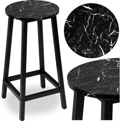 Glamouröser Hocker aus schwarzem Flint-Marmor (1/5)