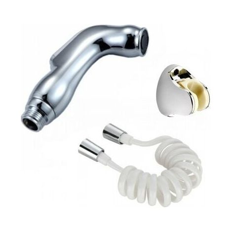 Spruzzatore per bidet, doccetta multifunzione, pistola a spruzzo a pressione, scarico dell'acqua con un solo pulsante (con tubo flessibile a molla da 1,5 m + staffa forata) (1/3)