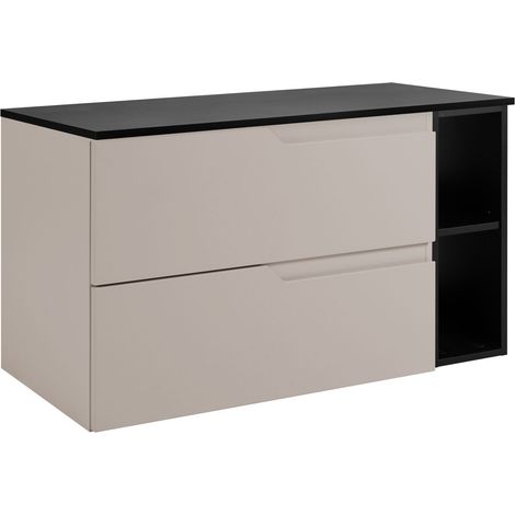 Waschtischunterschrank - 80 cm - Schwarz und Kashmir - Modernes Design - Hochwertige Materialien