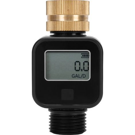 Rosvola Moniteur de minuterie de Valve d'eau, débitmètre de tuyau d'arrosage, connecteur de Rotation à 360 degrés pour intérieur et extérieur, en laiton pour utilisation. (1/5)