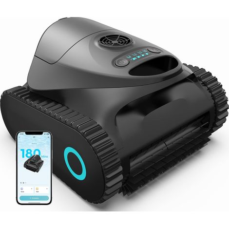 C1 Pool Robot Bottom and Walls, Water Line, Double Filter Wireless Pool Robot, 7 Cleaning Modes, 180 min Autonomy, Powerful Vacuum Cleaner for Pools up to 150 m², Ink Black (1/5)