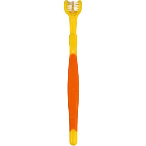 Brosse À Dents Pour Animaux - 3 Têtes - 174 X 22 X 15 Mm - Pour Chiens Et Chats - 1 Pièce (1/5)