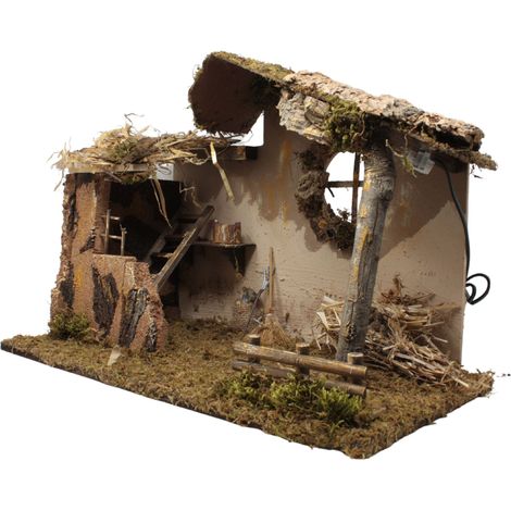 Capanna con Luci per Presepe 50x26 cm 87430 (1/4)