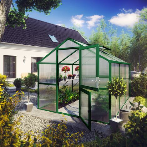 Gewächshaus Tulpe Typ III moosgrün, 2,33x3,23x2,15 m