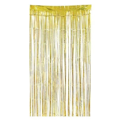 Rideau à Franges Scintillantes pour Décoration de Mariage et Fête Doré en Plastique 1,2x2,45m Crée Une Ambiance Romantique Unique (1/5)