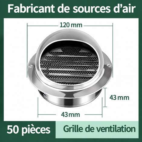 Chapeau ventilation mural modèle économique inox 201 épaissi 50 mm garantie 80 ans 12 × 12 × 9 cm 66 g – Livraison gratuite