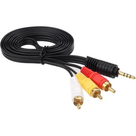 Câble Audio et Vidéo - STRASSE TECH - 1,5 m - Jack 3.5mm vers 3 RCA - Haute Qualité - Connectivité Universelle
