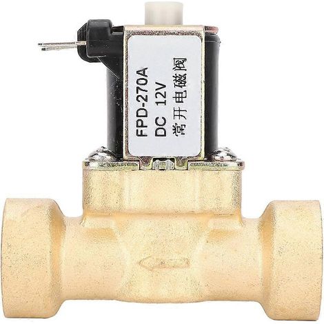 Électrovanne solénoïde en laiton normalement ouverte, filetage femelle G1/2" (DC12V) (1/4)