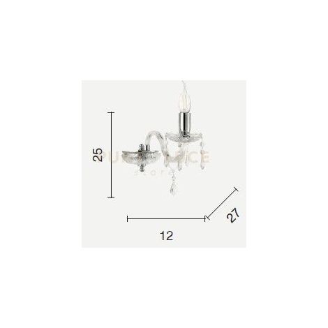 DALLAS/1 APPLIQUE ORO E CROMO 1 LUCE ATTACCO E14 H.25CM