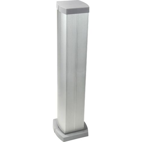 Colonnette 4 compartiments à clippage direct Logix 125x125mm et hauteur 0,68m livrée avec couvercle alu anodisé (PW32346)