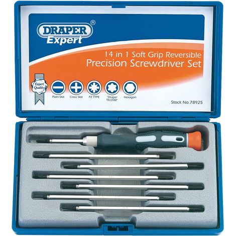 Draper Expert 78925 - Set di cacciaviti di precisione reversibili 14 in 1 (1/3)