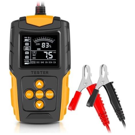 Testeur de batterie pour voiture, 12V/24V Analyseur de Batterie Numérique LCD Outil de Diagnostic pour Charge Voiture SOH SOC CCA Mesure IR pour Voiture Camion Moto (1/4)