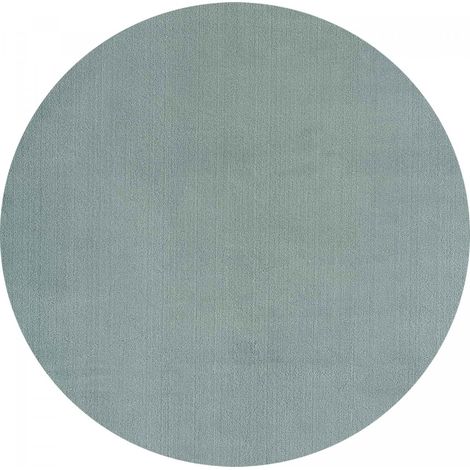 Tapis LYN10 LAVABLE 30°C Ø120cm Bleu, tapis shaggy uni à longs poils (1/3)