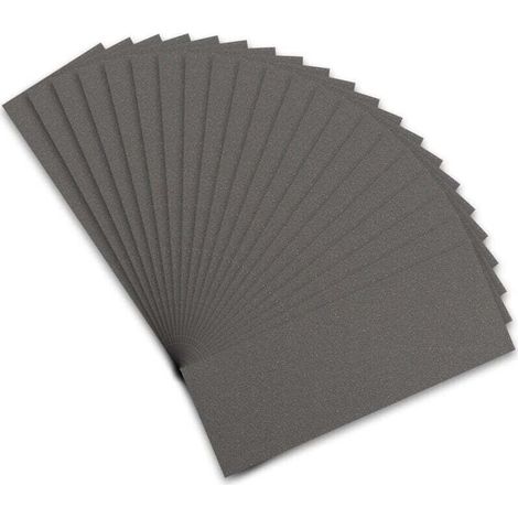 Lot de 21 feuilles de papier de verre de haute qualité, grain 800, assortiment idéal pour la finition de meubles en bois, le ponçage des métaux et le polissage automobile, 23 x 9 cm (1/4)