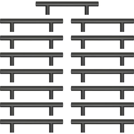 Poignee de Meuble Cuisine Noir Mat 96 MM Lot de 15 (1/5)