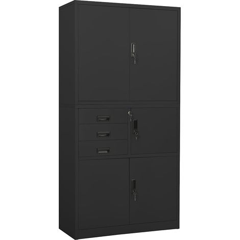vidaXL Armadio per Ufficio Antracite 90x40x180 cm in Acciaio