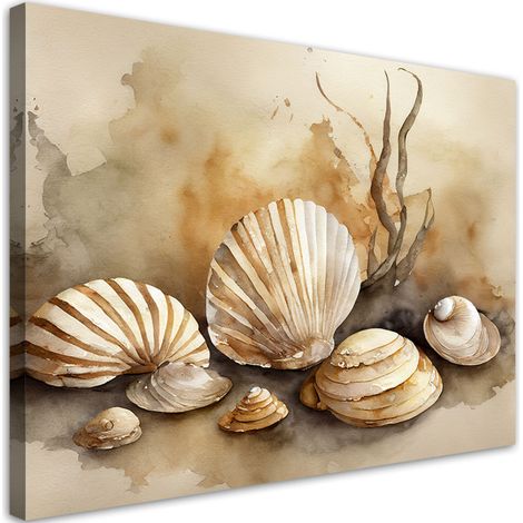 Tableau sur toile Tableau sur toile coquillages marins acrylique 100x70 (1/5)