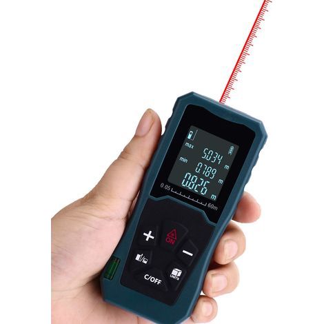 Télémètre laser avec mode pythagoricien, mesure de distance, calcul de surface/volume, portée de 60 m – Piles non incluses (1/4)