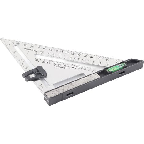 Équerre de charpentier à base amovible de 18 cm (7 po) en métal anticorrosion pour le travail du bois, pour souligner les chevrons (1/5)