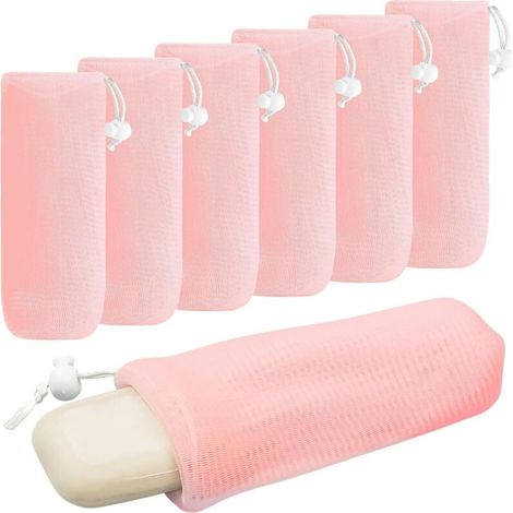Lot de 5 sacs à savon en maille pour barres de savon porte-savon exfoliant moussant et séchant pour la douche