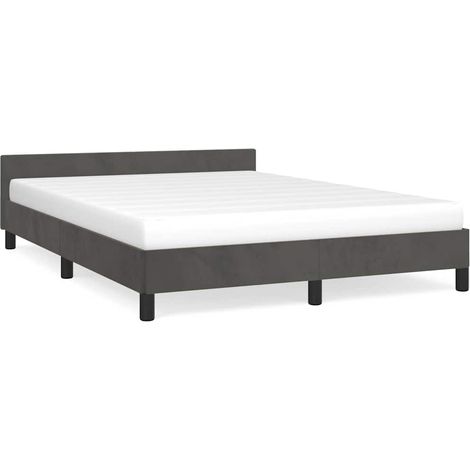 Maison Exclusive - Bettgestell ohne Matratze Dunkelgrau 140x190 c (1/5)