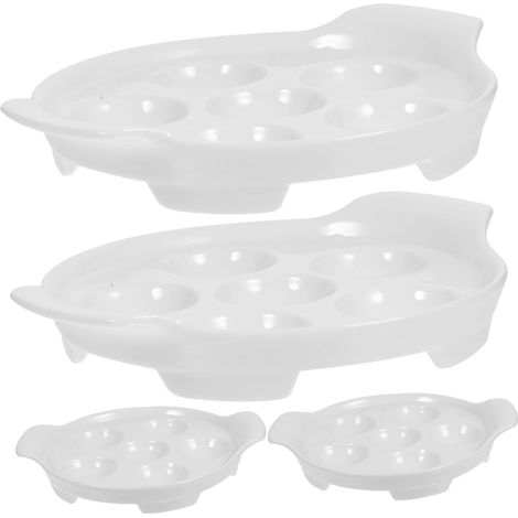 Assiettes de service en céramique forme d'escargot , lot 4 , avec double anse . Résistantes à la cha