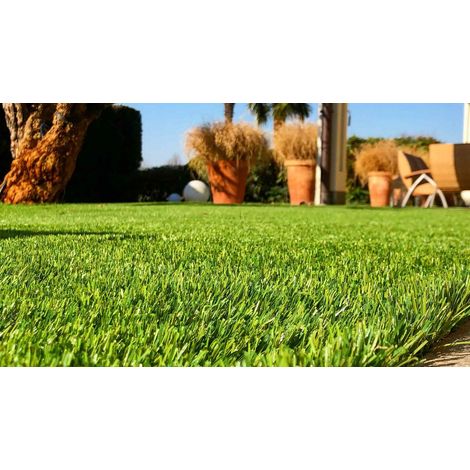 1PZ Prato Sintetico Artificiale 2x5mt =10mq spessore 20mm fondo drenante Manto erboso/Tappeto erba finta 4 sfumature realistico (1/2)