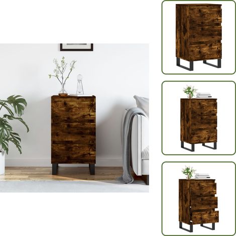 Buffet chêne fumé 40x35x70 cm bois d'ingénierie - Buffet - Armoire - Meuble De Rangement - Mobilier - Décoration Intérieure (1/5)