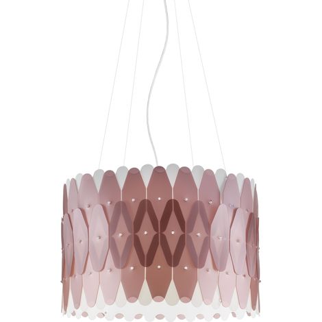 Lampadario Moderno Amanda Polilux ® Pink Metal E Metallo Cromo 5 Luci E27 (1/2)