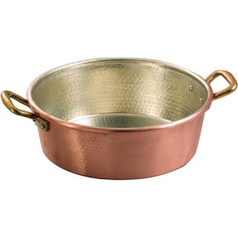 Vigor 9407828 Tegame in Rame Stagnato con 2 Manici Diametro 28 cm Senza Coperchio colore Rame