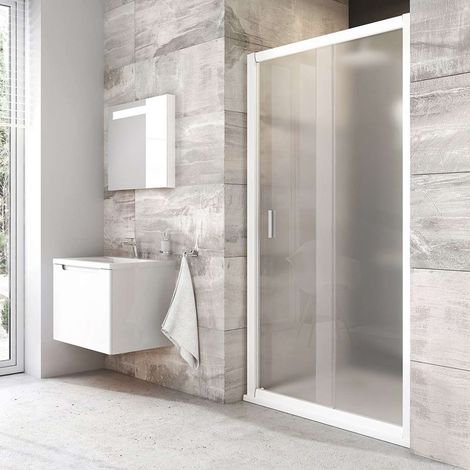 Ravak Blix - Puerta de ducha de dos piezas BLDP2-100, 97-101 cm, blanca/vidrio Uva 0PVA0100ZG (1/5)