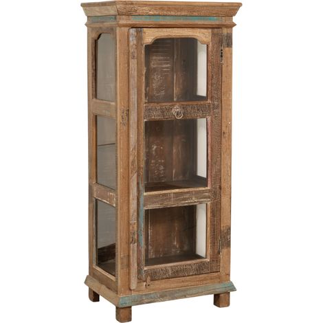 Vitrine en bois massif recyclé avec finition antique (1/5)