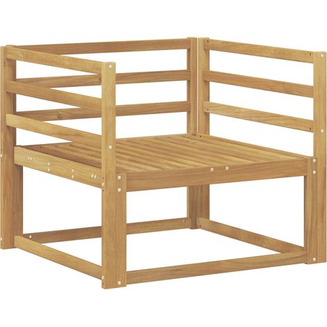 Outdoor Middle Sofa Solid Acacia Wood White vidaXL (1/5)