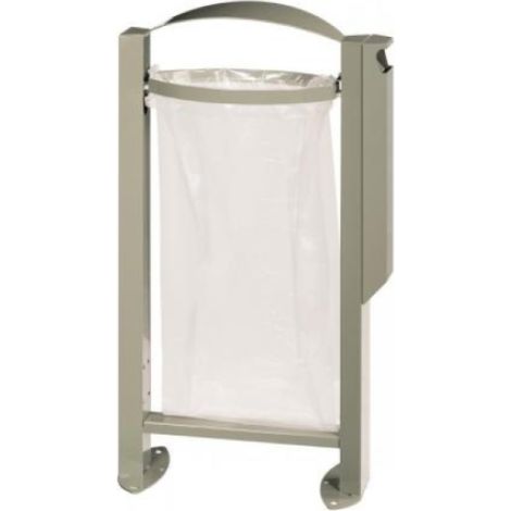 Corbeille vigipirate sur pied / cendrier Arkea - 60l/3l - gris ciment - RAL 7033