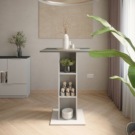 Bartisch Repose, Anthrazit/Weiß, 75 x 75 cm, Vicco