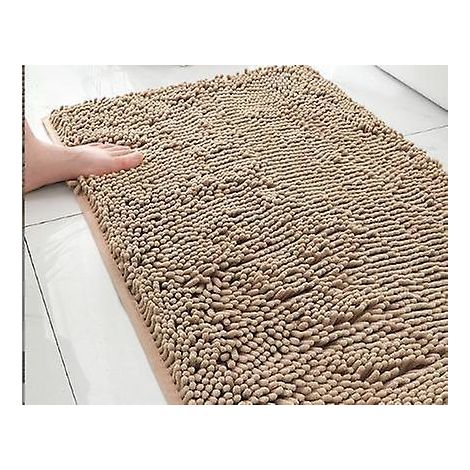 0,4x 0,6 M, Beige , Tapis De Bain Antidrapant Poils Longs En Microfibre (1/5)