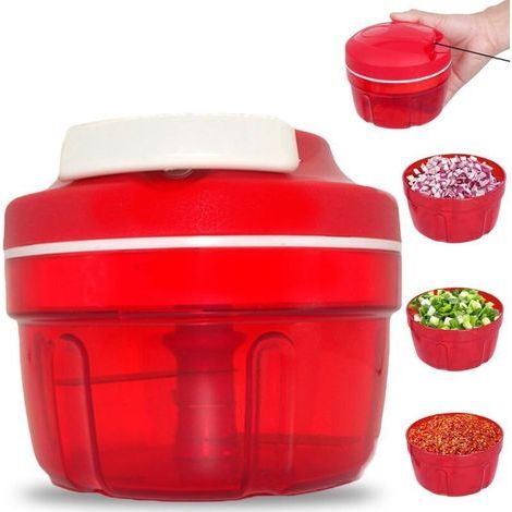 Ulisem Onion Chopper, Vegetable Chopper, Household Chopper, Drawstring Chopper, Manual Chopper for Salad, Meat, Garlic, Nuts, Fruit, Herbs, Kitchen Accessories (1/4)