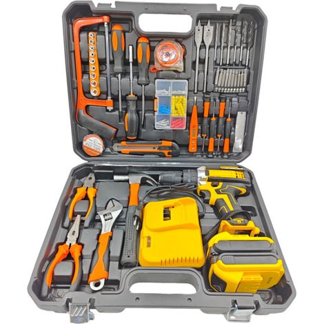 Perceuse Visseuse Sans Fil 21V, Perceuse à Percussion 3 Fonctions avec 2 Batteries Lithium et Chargeur, Tournevis Électrique Multifonction pour Bricolage