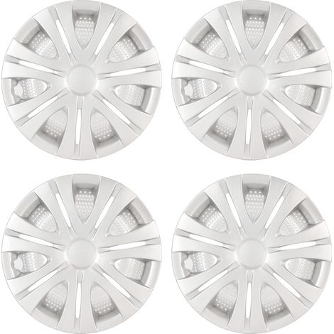 Capuchon de moyeu de roue de 13 pouces, 4 pièces, couvercle de jante argenté, universel, adapté à la plupart des voitures, camions et fourgonnettes. (1/4)