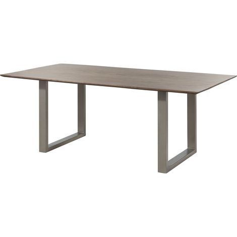 tavolo da pranzo in legno di Acacia 200x100x76 grigio scuro laccato SWISS EDGE