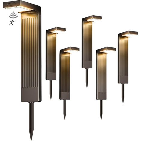 Lampe Solaire Exterieur Detecteur de Mouvement Lot de 4, Lumiere Solaire Exterieur de Jardin 400 LM, Étanches IP65, Lumière Blanche Cchaude/Froide