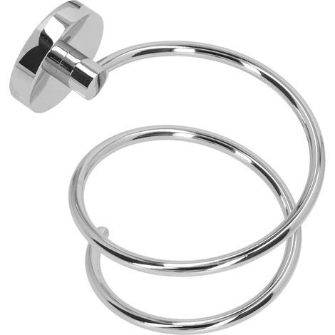 Porte Sèche Cheveux, Support de Sèche-Cheveux de Salle de Bains, Support Mural en Acier Inoxydable, Organisateur de Support de Sèche-Cheveux pour Cuisine, Salle de Bain(Chromé) (1/5)
