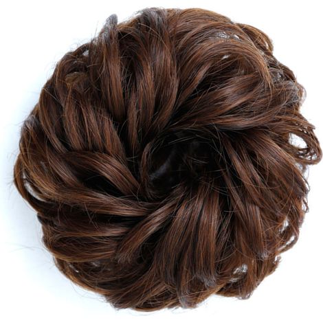 Chignon Perruque Artificiel Fibre de Soie Bouclé Fluffy Élastique pour Scène Performance Marron Clair (1/5)