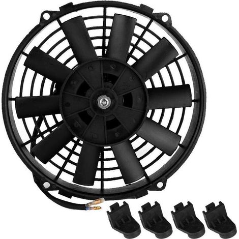 Ventilateur de voiture universel, ventilateur électronique de moteur de climatiseur de lame incurvée de 12V 80W 9inch