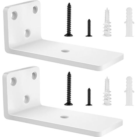 2 Pièces Equerre Etagere Murale 10 cm, Equerre Charge Lourde, Support étagère Murale Pour Étagères Ouvertes de Bricolage (Blanc) (1/5)